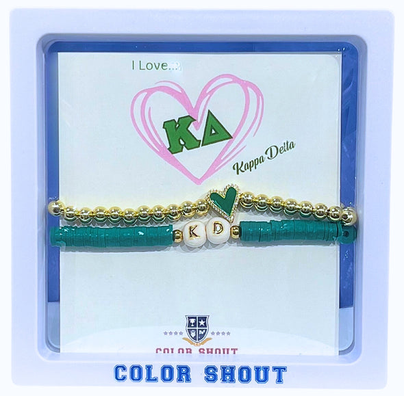 Kappa Delta 'Love' Bracelet Stack