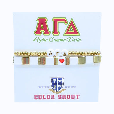 'I Love' Alpha Gamma Delta Bracelet Stack
