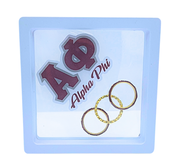 R206 AP-Alpha Phi Bezel & Enamel Ring Set