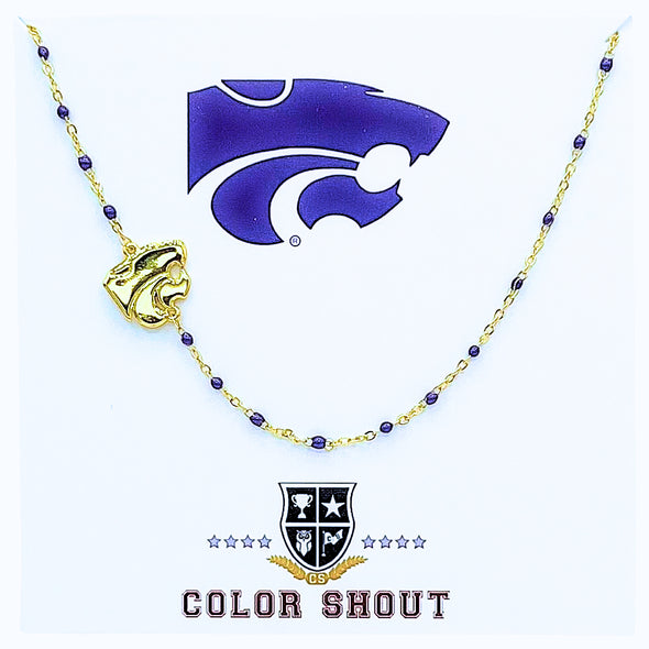 The College Logo Necklace: Side Set Logo on Enamel Bead Necklace