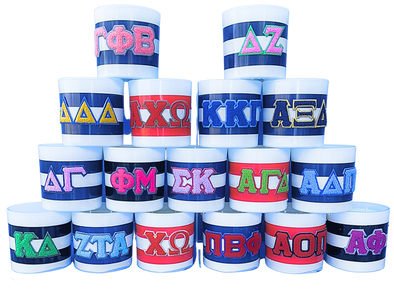 C201- Sorority Greek Letter Candles with Chenille Patch
