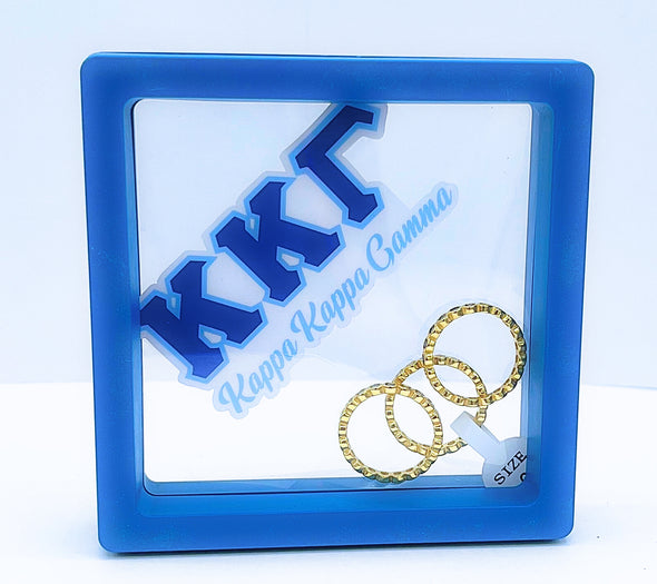 Kappa Kappa Gamma Three Bezel Stack Ring Set