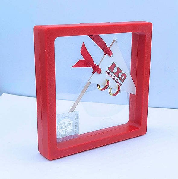 Alpha Chi Omega Red Huggie Hoops