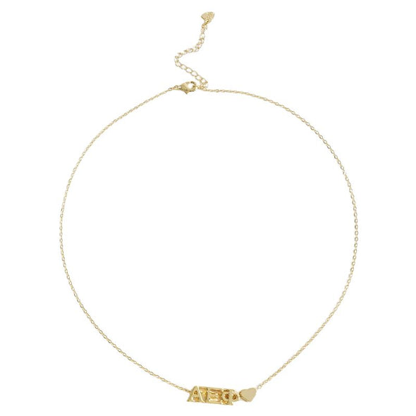 N202-I Love My Sorority: Greek Letters Heart Necklace