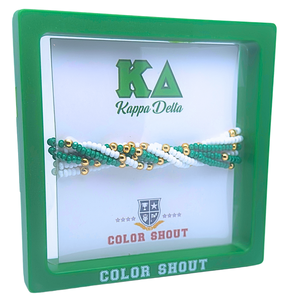 B201 - KD-Kappa Delta Colors Stack: Set of 6 Beaded Stretch Bracelets