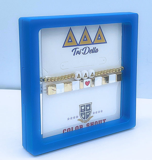 B202 DDD-'I Love' Tri Delta Bracelet Stack