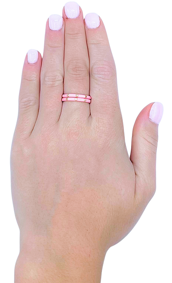 Gamma Phi Beta 2 Enamel Stack Rings Set