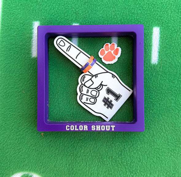 R207 - Clemson: Team Colors 50/50 Stack Ring Set