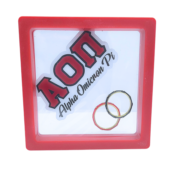 R201 AOP- Alpha Omicron Pi 2 Enamel Stack Ring Set