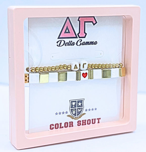 B202 DG-'I Love' Delta Gamma Bracelet Stack