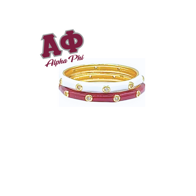 R201 AP- Alpha Phi: Bring It On 2 Stack Ring Set
