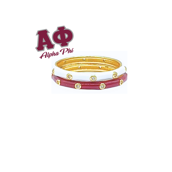 R201 AP- Alpha Phi: Bring It On 2 Stack Ring Set