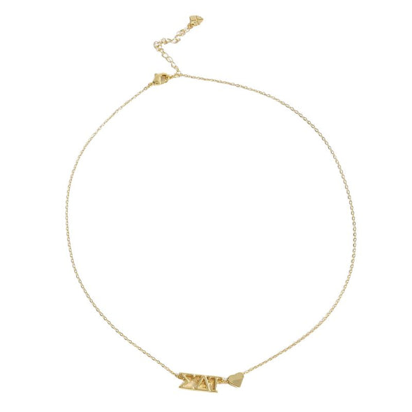 N202-I Love My Sorority: Greek Letters Heart Necklace