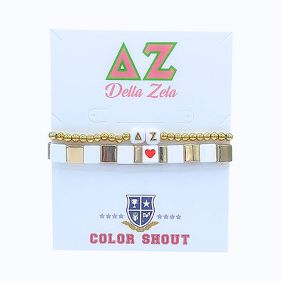 'I Love' Delta Zeta Bracelet Stack