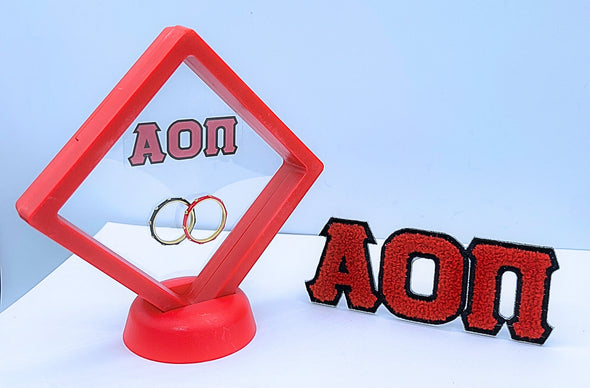 R201 AOP- Alpha Omicron Pi 2 Enamel Stack Ring Set