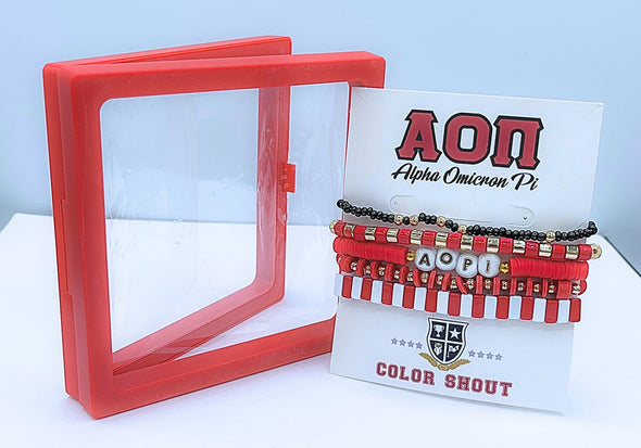 Alpha Omicron Pi  5 Bracelet Stack