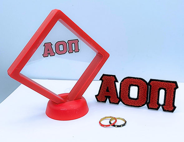 R201 AOP- Alpha Omicron Pi 2 Enamel Stack Ring Set