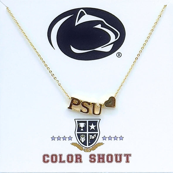 I Love College:  Initial Heart Necklace