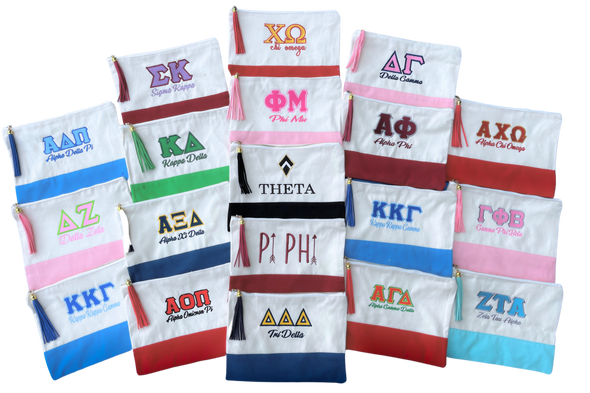 Alpha Omicron Pi Embroidered Greek Letter Pouch