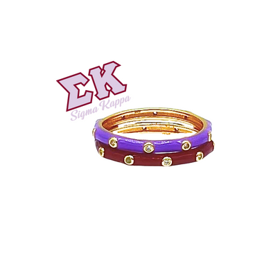 Sigma Kappa: 2 Enamel Stack Ring Set
