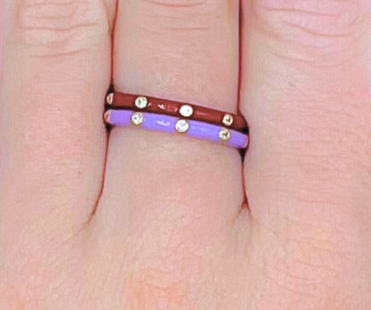 Sigma Kappa: 2 Enamel Stack Ring Set