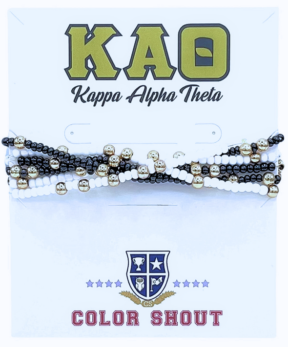 B201-Sorority Colors Stack: Set of 6 Beaded Stretch Bracelets