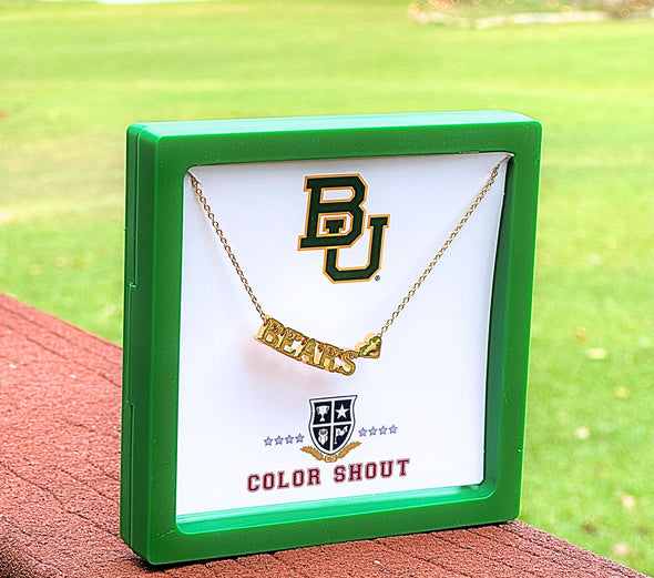 I Love Baylor:  Bears Heart Necklace