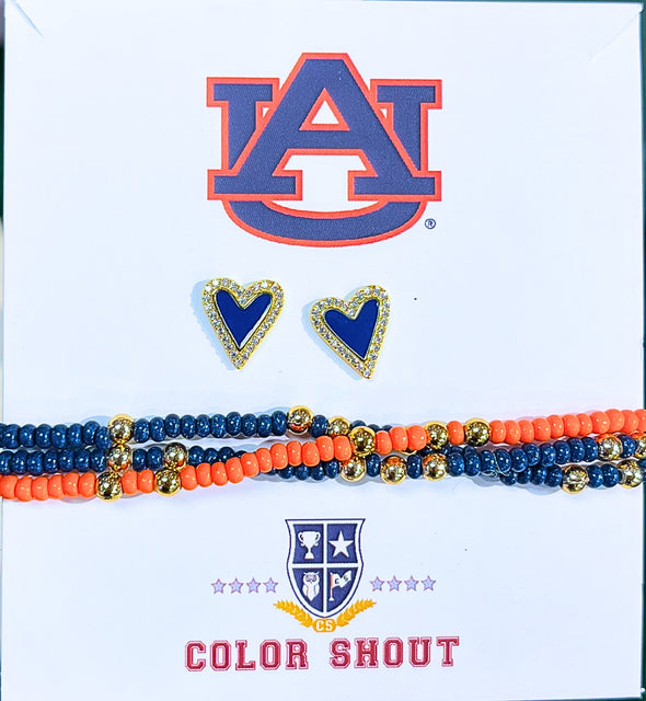 Auburn Game Day: I HEART Auburn jewelry set.