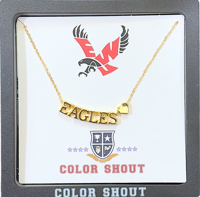 N202 (Y) - EWU Gold EAGLES with heart necklace