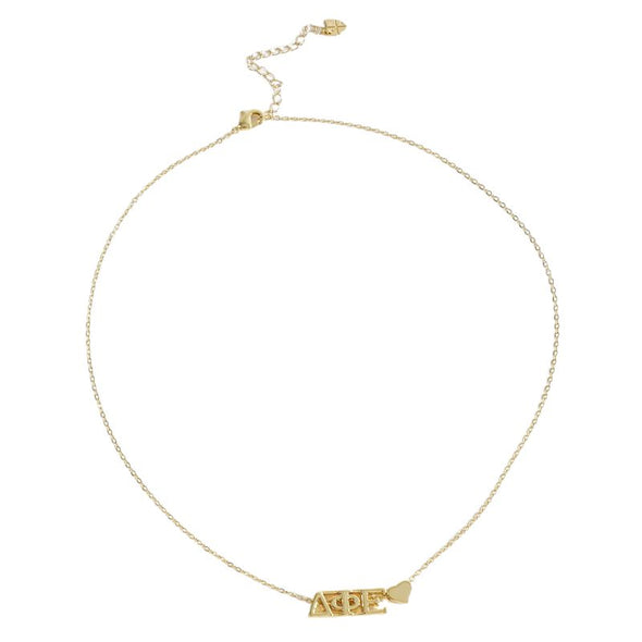N202 DPE-Delta Phi Epsilon Heart Necklace