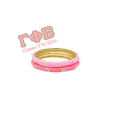 R201 GPB-Gamma Phi Beta 2 Enamel Stack Rings Set