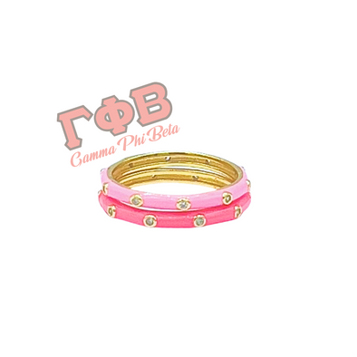 Gamma Phi Beta 2 Enamel Stack Rings Set