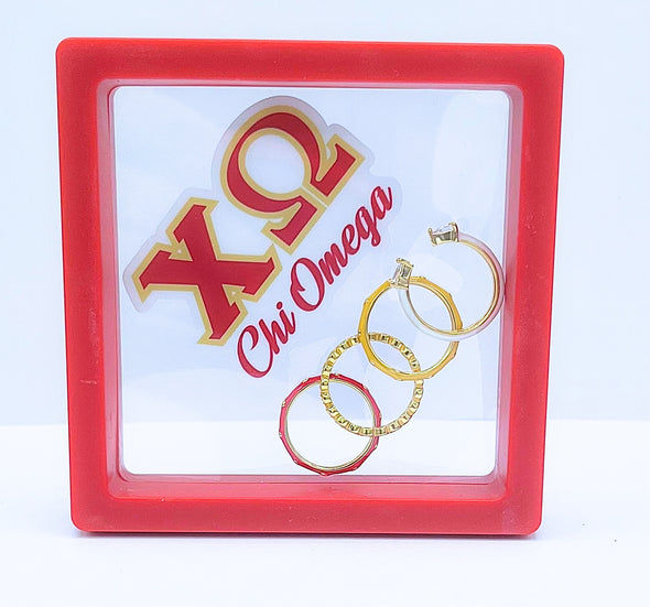 Chi Omega 4 Stack Rings