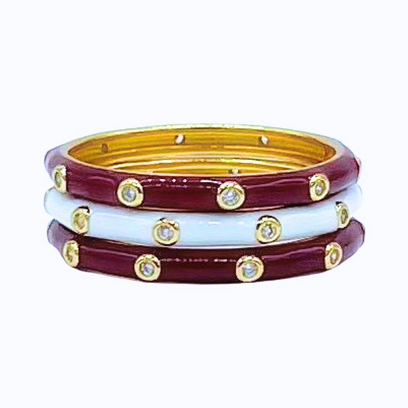 Alpha Phi 3 Enamel Stack Ring Set