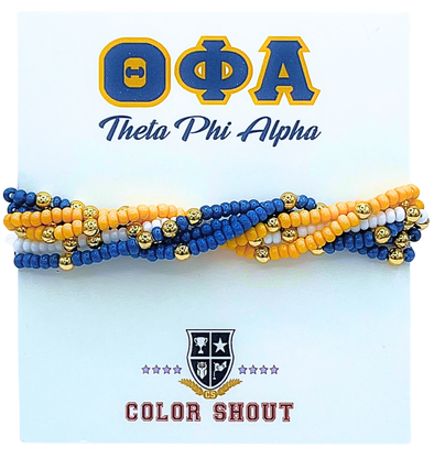Theta Phi Alpha Colors Stack: Set of 6 Beaded Stretch Bracelets