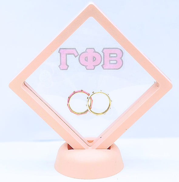 R201 GPB-Gamma Phi Beta 2 Enamel Stack Rings Set