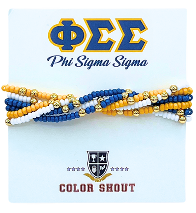 B201 - PSS-Phi Sigma Sigma Colors Stack: Set of 6 Beaded Stretch Bracelets