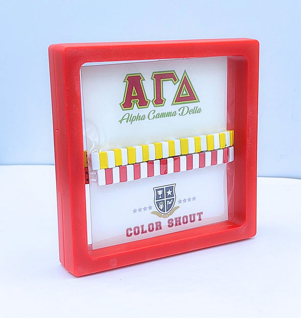 Alpha Gamma Delta Enamel Tile Double Stack