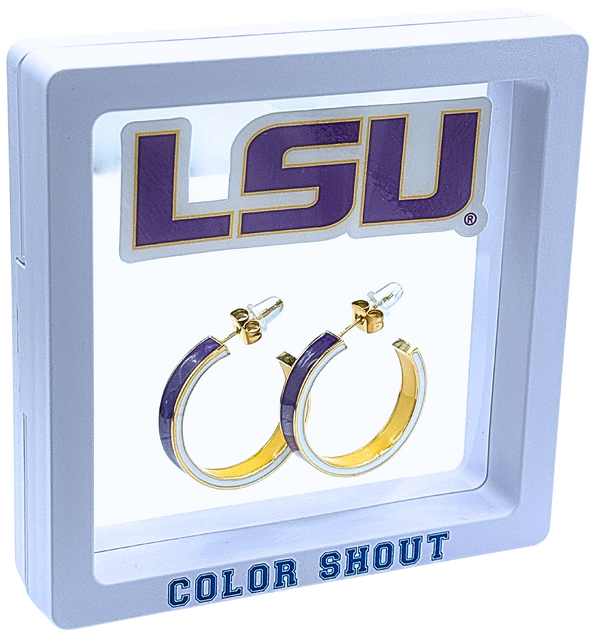 LSU 50/50 Enamel Hoops