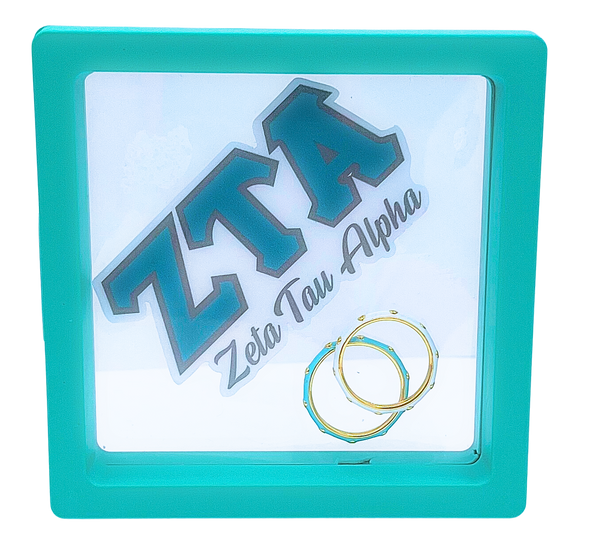 R201 ZTA-Zeta Tau Alpha: 2 Enamel Stack Ring Set