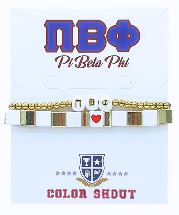 B202 PBP-'I Love' Pi Beta Phi Bracelet Stack