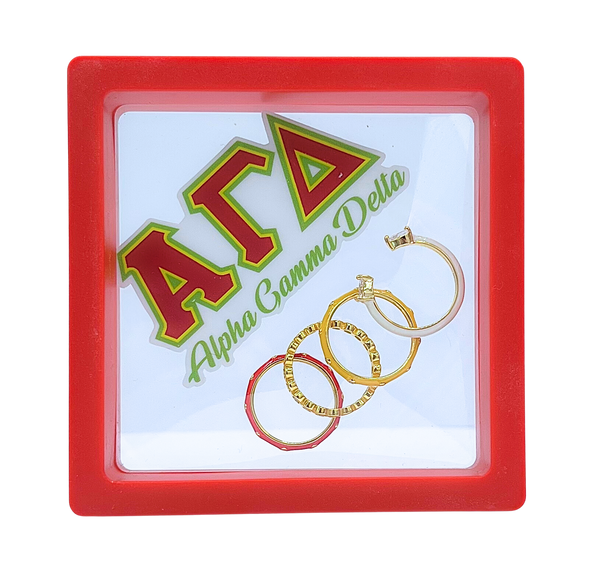 R203 AGD-Alpha Gamma Delta 4 Stack Rings Set
