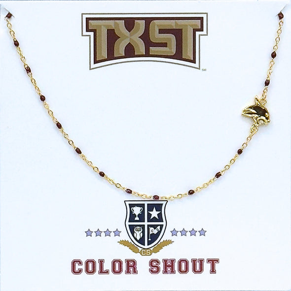 N201 - TXST : Texas State University Side Logo Necklace
