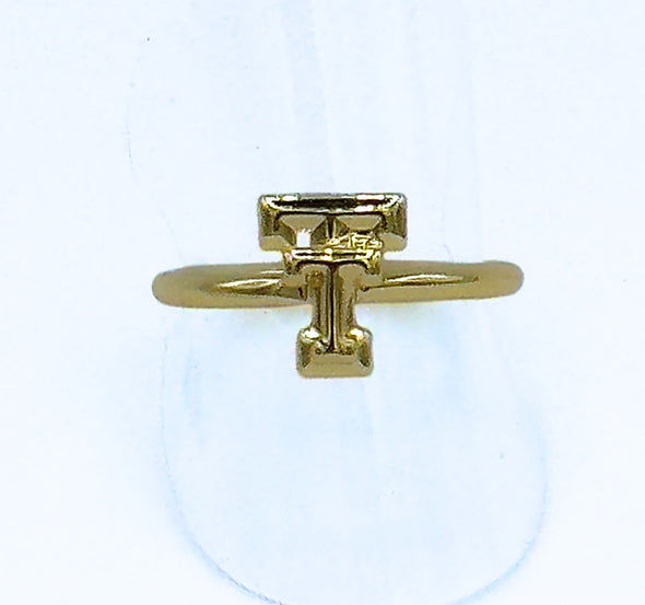 R209: College Logo Gold Stack Ring