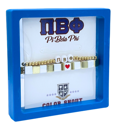 B202 PBP-'I Love' Pi Beta Phi Bracelet Stack