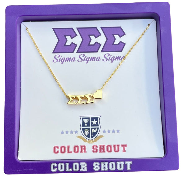 N202 - SSS - Sigma Sigma Sigma Heart Necklace
