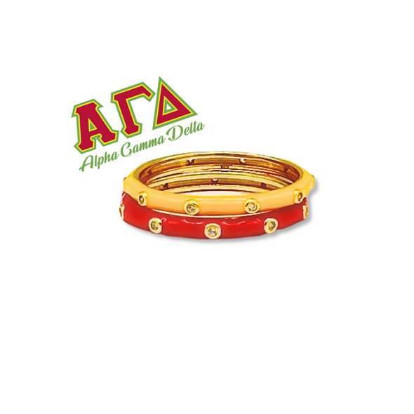 Sorority Colors: 2 Enamel Stack Ring Set