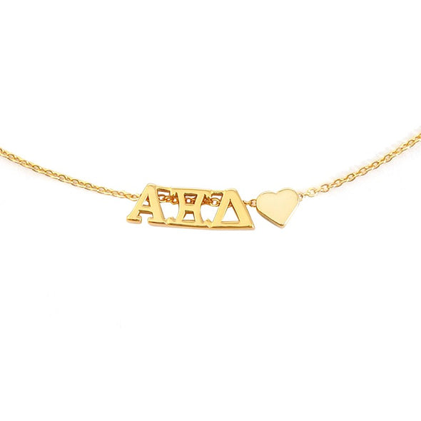 N202 AXD-Alpha Xi Delta Heart Necklace