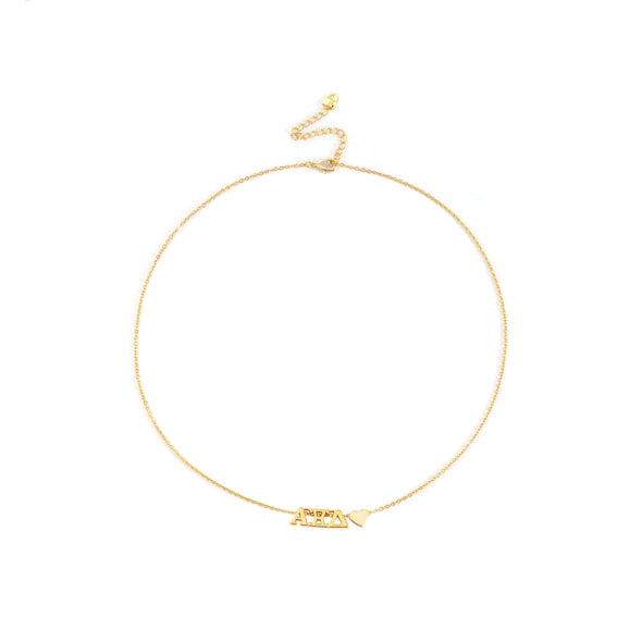 N202 AXD-Alpha Xi Delta Heart Necklace