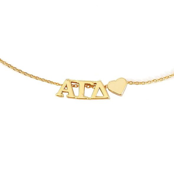 I Love My Sorority: Greek Letters Heart Necklace